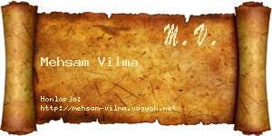 Mehsam Vilma névjegykártya